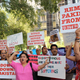 Protesters gathered outside the United Nations on Wednesday, September 21, 2016.